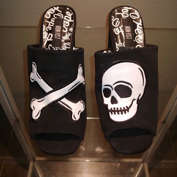 Iron Fist Shoes - Iron Fist Slide Heels Vegan Suede - 8 - B14